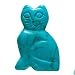 Turquoise Howlite Pendant Beads Kitty Cat Carving 32mm (2)