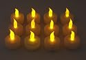12 Flickering Candle Set Runs on Batteries Flickers Like a Real Candle Battery Operated Tealight Candles Flameless Candle Wedding Tea Light One Dozen Long Lasting Batterry Life