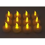 12 Flickering Candle Set Runs on Batteries Flickers Like a Real Candle Battery Operated Tealight Candles Flameless... by 