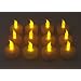 Set of 12 Battery Operated Realistic Flickering 'Flame' Amber LED Tealight Candles FLAMELESS & SMOKELESS