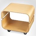Contour Rolling End Table - Natural