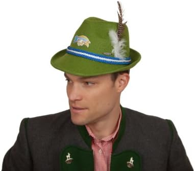 Essence Of Europe Gifts Men's German Fedora Hat W/ Oktoberfest Logo Large Green