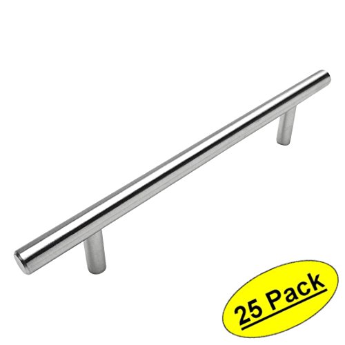 Cosmas® 404-128SS True Solid Stainless Steel Construction 3/8 Inch Slim Line Euro Style Cabinet Hardware Bar Handle Pull - 5