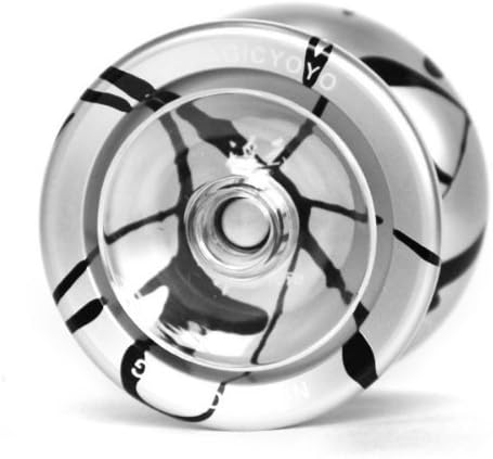 YiTao Deal Magic YOYO N9 Silver Black Aluminum Alloy Metal Professional Yo-Yo with 5 Strings by YiTao Deal