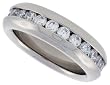 Surgical Steel 1/4" (7 mm) Domed Eternity Band with CZ for men and women sizes 5 - 14