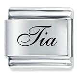 Name Tia Italian Charms Bracelet Link