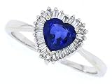 0.86Ct Genuine Heart Shaped Sapphire and Diamond Ring in 14Kt White Gold 41GEYe%2Bo%2BXL. SL160 0.86Ct Genuine Heart Shaped Sapphire and Diamond Ring in 14Kt White Gold