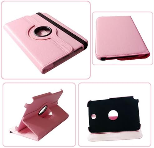 JoyiQi Pink 360 degrees rotating case cover with stand and dual auto sleep/wake feature for samsung galaxy note 8.0 GT-N5100 GT-N5110