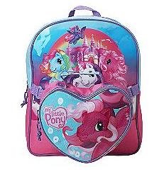 Buy Low Price Hasbro My Little Pony Ponyville Celebration Castle Rainbow Design Backpack With Heart Shape Lunch (Utilities) Bag B002IYMMNY