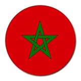 Morocco Flag Round Mouse Pad