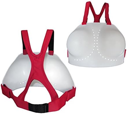 RF RAD Colored Swimsuit Fabric Replacement Racerback Straps for Women's Plastic Chest Protector (Deep Red)