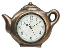 New Haven 1996-G 10-3/4 by 8-1/2 by 2-3/4-Inch Bronze Tea Pot Clock