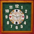 12x12 Square Casino Wall Clock Mahogany - Game Room Products > Neon Clocks > Novelty Clocks
