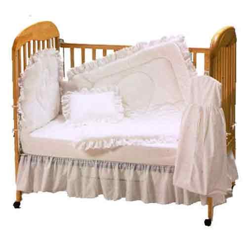 Baby Doll Bedding Carnation Eyelet Crib Bedding Set White EvanHardyEvaW