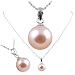 AugustinaJewelry Freshwater Cultured Round Shape 9-9.5mm Pink Pearl / 18K White Gold Pendant, 16" 14K white gold chain