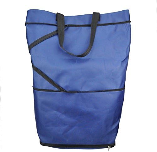 VictoriaHome Folding Shopping Trolley Grocery Bag Quality Lightweight Easy Foldable on Wheels, Blue