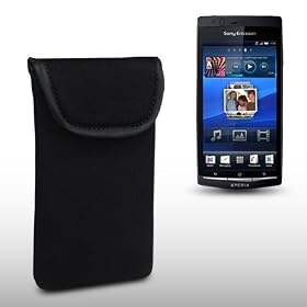SONY ERICSSON XPERIA ARC / XPERIA ARC S BLACK NEOPRENE CARRY CASE / POUCH / POCKET BY CELLAPOD CASES