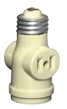 Leviton 004-01403-00I Keyless Lampholder Adapter with2 Outlets Ivory