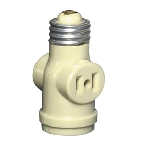 Leviton 004-01403-00I Keyless Lampholder Adapter with2 Outlets Ivory by Leviton