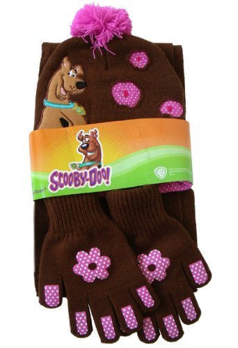 Warner Brothers "Scooby-doo" Brown 3 Piece Scarf Set