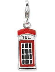 Amore La Vita Sterling Silver 3D Telephone Booth Charm with Lobster Clasp