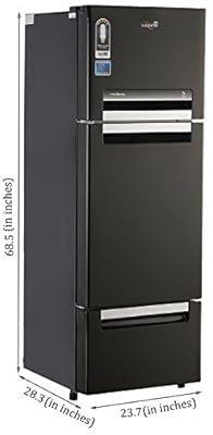 Whirlpool Fp 283D Royal Multi-door Refrigerator (260 Ltrs, Mirror Black)