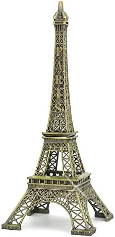 WIKE (22cm) Metal Eiffel Tower Statue Figurine Replica Centerpiece Room Table Décor Jewelry Stand Holder French Souvenir Gift
