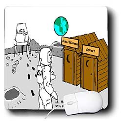 Londons Times Funny Aliens Cartoons - Outer Space Restrooms - Mouse Pads