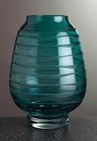 Translucent Aqua Green Etched Swirl Vase 11 High X 4 Diameter - 146-312-57