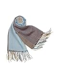 Basile Geometric Wool and Cashmere Fringed Long Scarf Brown