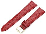 Hadley-Roma Men's MSM717RQ 200 20-mm Red Crocodile Grained Leather Watch Strap