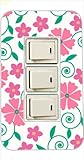 3ヶ口用 3口用 タイプ コンセント スイッチ カバー ジャケット ca892-1 花柄 ポップ カスタムカバー 交換用 3穴用 2穴用