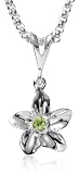 Sterling Silver Flower Pendant w/ Peridot by Zina, 18
