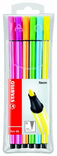STABILO Pen 68 6er Etui Neonfarben - Fasermaler 