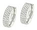3 Row Pave Diamond Medium Hoop Earrings 1.14cttw