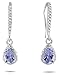 Tanzanite and Diamond Dangle Earrings in 10K White Tanzanite and Diamond Dangle Earrings in 10K White