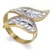 Genuine 10 KT Two Tone Gold Finish Leaf Ring 10K Band Size 8