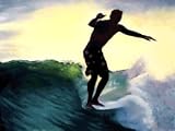  5 in the Afternoon Surf Art Print - Matted and Signed by Wade Koniakowsky
