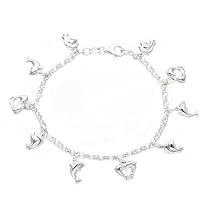 Silver Dolphin Belcher Charm 7,5"  Bracelet