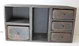 Four Drawer Aged Wood Cabinet Country Rustic Primitive Black