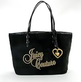 Juicy Couture Black Velour Rose Tote YHRUS247 (Black)