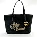 Juicy Couture Black Velour Rose Tote YHRUS247 (Black)