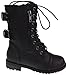 Forever Link Girls Mango 61K Lace Up Boots | Combat Boots for Girls | Zipper Boots | Toddler Girl Shoes | Little Girl Shoes