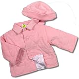 Baby Girls Jacket and Hat Pink Quilted Corduroy