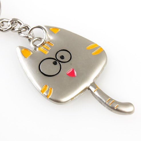 LoveInTheBox Cute Cat Shaped Metal Keychain, Pair Pendants Ornament For Handbags Or Schoole Pack Christmas Thank You Gift Cool Key Holders Lanyards Fobs