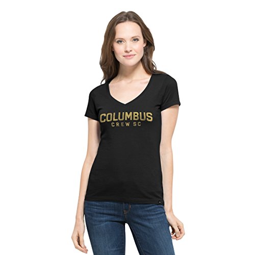 MLS Columbus Crew Women's '47 Flanker MVP V-Neck Tee, Medium, Jet Black