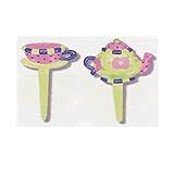 Teapot Cakes Cupcakes - 8 Assorted Tea Pots & Tea Cups Re-Usable Cake Pics & Party Favors