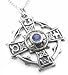 Silver CELTIC Sorcery RAITH GRAS Cross Pendant Necklace