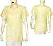 Womens Cotton Short Sleeve Top Shirt Blouse Chikan Embroidery Size L (ctop455)