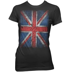 Distressed Union Jack Ladies Fine Jersey T-Shirt
